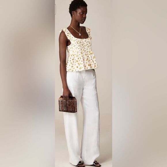 J.Crew Pintuck peplum top in budding rose print XS - Picture 2 of 8